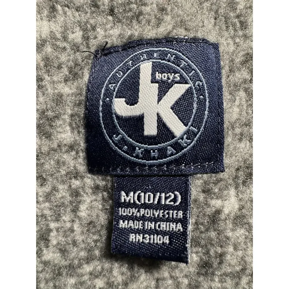J Khaki Boys M 10/12 Gray Full Zip Sweater Fleece Vest Pockets